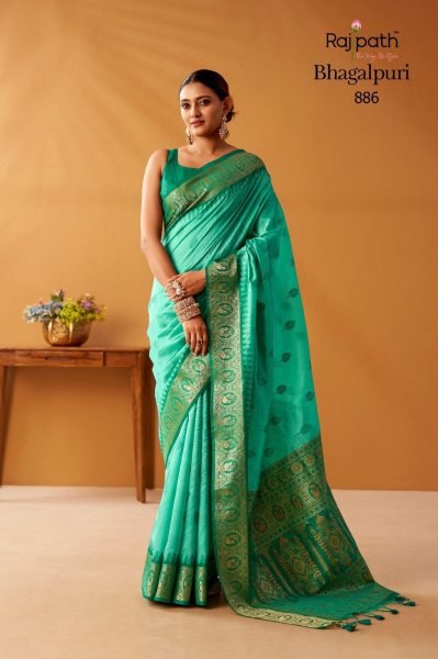 Accessible Turquoise Modal Fancy Cotton Saree with Woven Pochampally Border Printed Cotton Sarees Wholesale