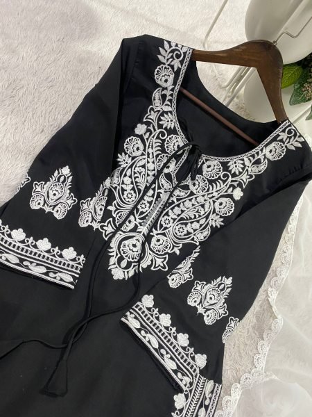 Accessible White And Black Comfortable Designer Suit Set for Festive Occasions Ready To Wear Collection