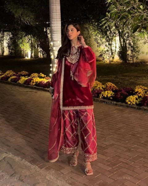 Acrylic Velvet  Sequence Embroidered Work Suit Set with Organza Embroidery Dupatta for Receptions Ready To Wear Collection