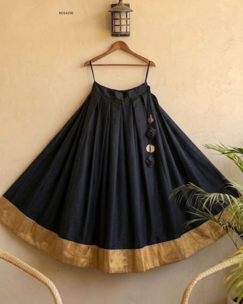 Adaptable Black Comfortable Rayon Lehenga for Garba and Dandiya Functions Navratri Lehnega Choli