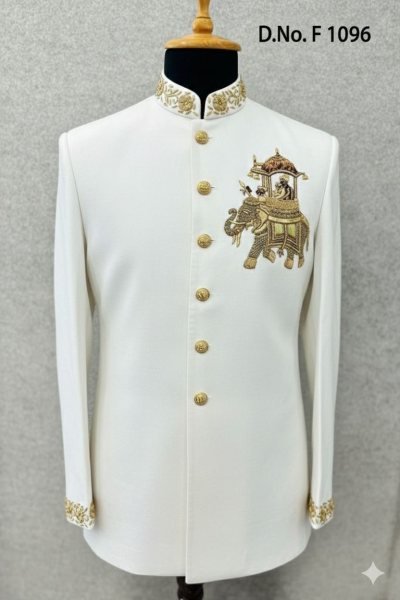 Adaptable Black Jodhpuri Coat Intricate Gold Elephant Ambari Embroidery Kurta Pajama Wholesale