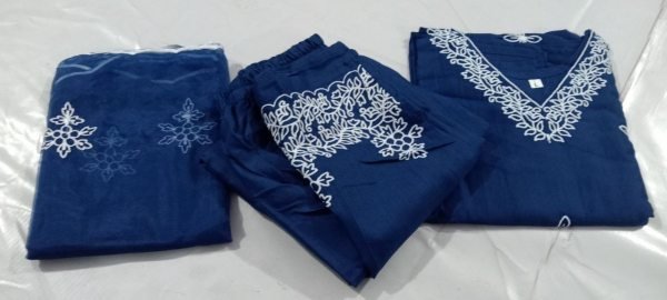 Adaptable Blue Breathable Rayon Cotton Outfit for Summer Wear  Straight Cut Long Kurtis