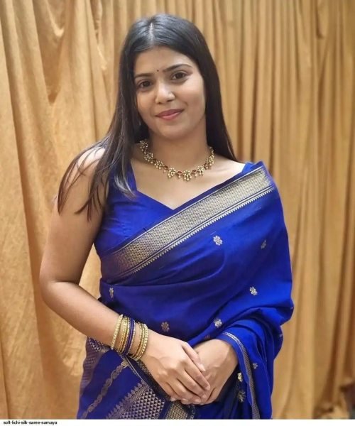 Adaptable Blue Designer Soft Silk Jacquard Border Saree for Wedding and Party Wear South Indian Saree 