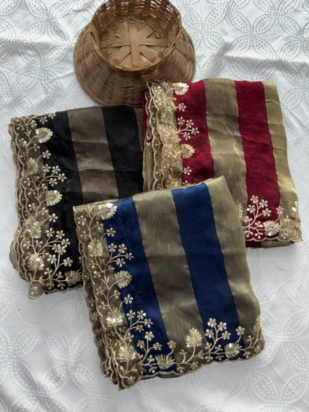 Adaptable Blue Salsa Silk Saree with Embroidery Work and Cutwork Border at Wholesale Rate Silk Sarees Wholesale
