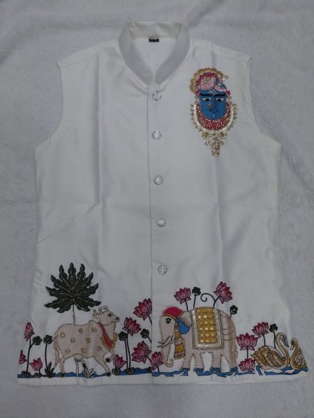 Adaptable White Wedding Wear Koti Kurta Pajama Set in Premium Malai Satin Fabric Kurta Pajama Wholesale