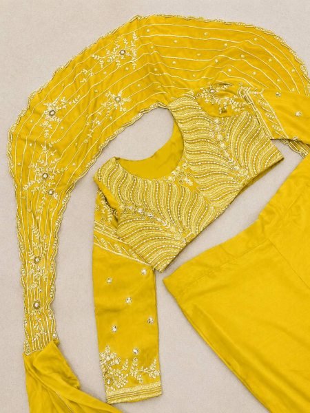 Adaptable Yellow Lehenga Saree with Attached Pallu for Wedding and Festive Functions Ready To Wear Saree 