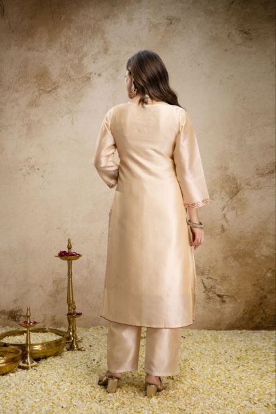 Advanced Cream Soft Aasam Suit Set with Printed Dupatta for Women  Straight Cut Long Kurtis