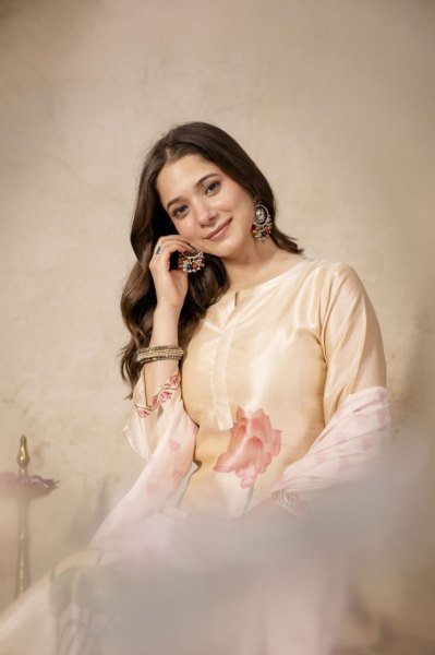 Advanced Cream Soft Aasam Suit Set with Printed Dupatta for Women  Straight Cut Long Kurtis