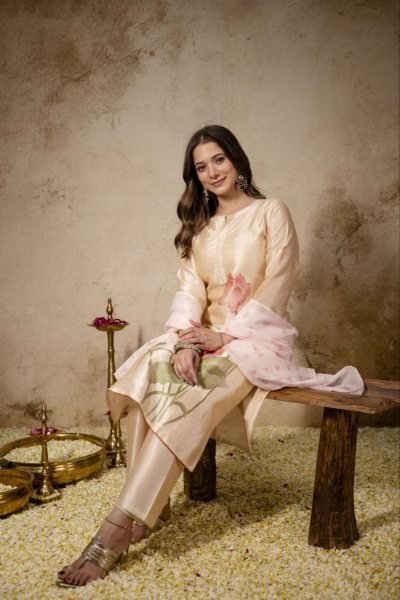 Advanced Cream Soft Aasam Suit Set with Printed Dupatta for Women  Straight Cut Long Kurtis