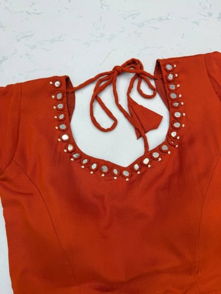 Advanced Orange Rayon Cotton Lehenga Choli with Stitched Blouse For Dandhiya Night Navratri Lehnega Choli