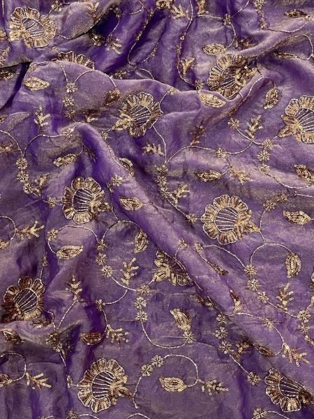Advanced Purple Satin Silk Saree with Cutwork Border for Festive Wear at Wholesale Price Silk Sarees Wholesale