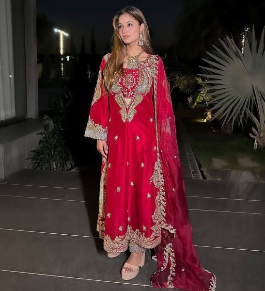 Advanced Quality Red Chinon Embroidered Kurti Blouse Pant Set with Georgette Dupatta Ready To Wear Collection