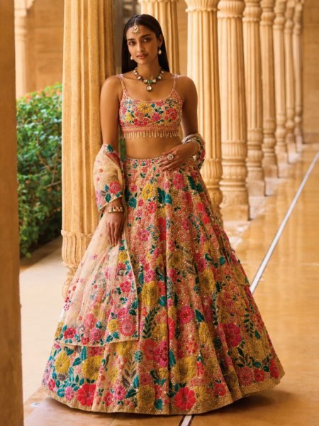Advanced Yellow Georgette Lehenga Choli with Soft Net Dupatta at Wholesale Rate  Lehenga