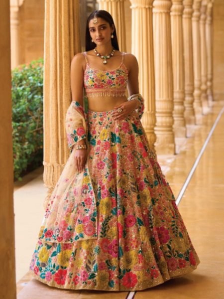 Advanced Yellow Georgette Lehenga Choli with Soft Net Dupatta at Wholesale Rate Designer Lehenga Choli