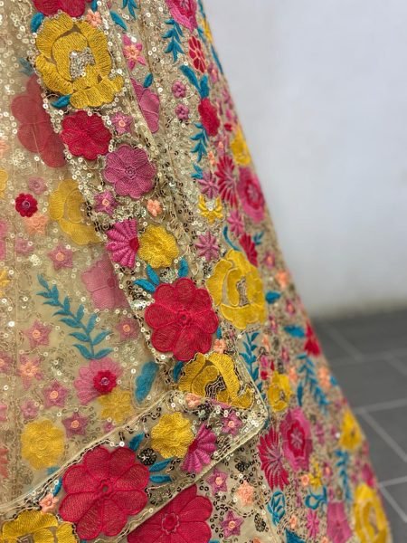 Advanced Yellow Georgette Lehenga Choli with Soft Net Dupatta at Wholesale Rate Designer Lehenga Choli