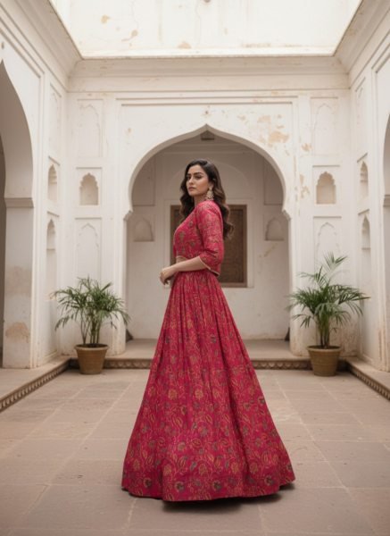 Affordable Hot Pink Tasar Silk Wedding Lehenga Choli with Printed Blouse and Elegant Floral Koti Designer Lehenga Choli