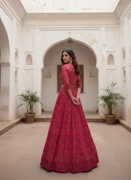 Affordable Hot Pink Tasar Silk Wedding Lehenga Choli with Printed Blouse and Elegant Floral Koti Designer Lehenga Choli