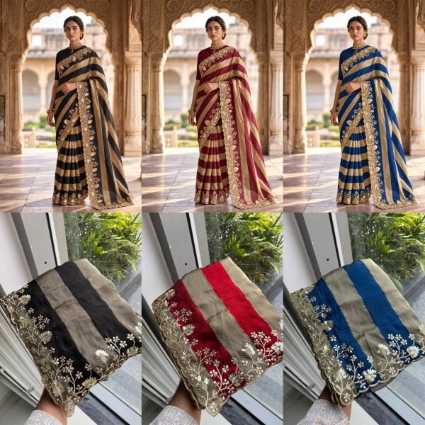 Affordable Maroon Designer Party Wear Salsa Silk Saree with Plain Blouse  Silk Sarees Wholesale