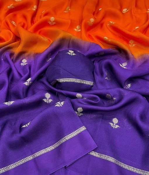 Affordable Orange Designer Saree for Resellers and Boutiques Silk Sarees Wholesale