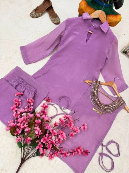 Affordable Purple Cord Set Kurti Set With Designer Koti For Direct Mill Price Ready To Wear Collection