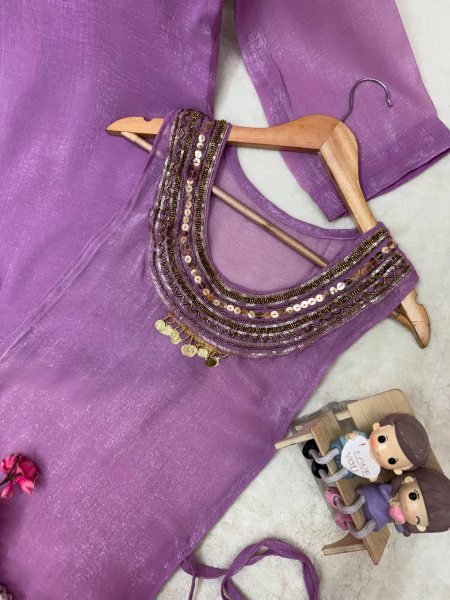 Affordable Purple Cord Set Kurti Set With Designer Koti For Direct Mill Price Ready To Wear Collection