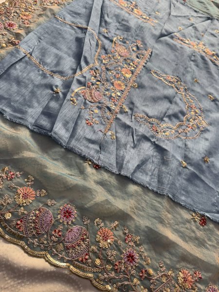 Affordable Teal Blue Soft NxC Moss Chiffon Saree with Mono Banglory Blouse at Wholesale Rate Pure Chiffon Sarees Wholesale