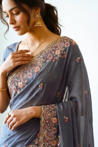 Affordable Teal Blue Soft NxC Moss Chiffon Saree with Mono Banglory Blouse at Wholesale Rate Pure Chiffon Sarees Wholesale