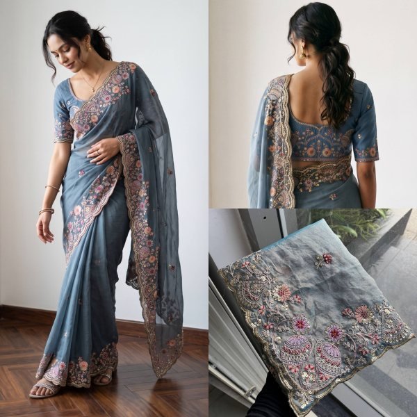 Affordable Teal Blue Soft NxC Moss Chiffon Saree with Mono Banglory Blouse at Wholesale Rate Pure Chiffon Sarees Wholesale