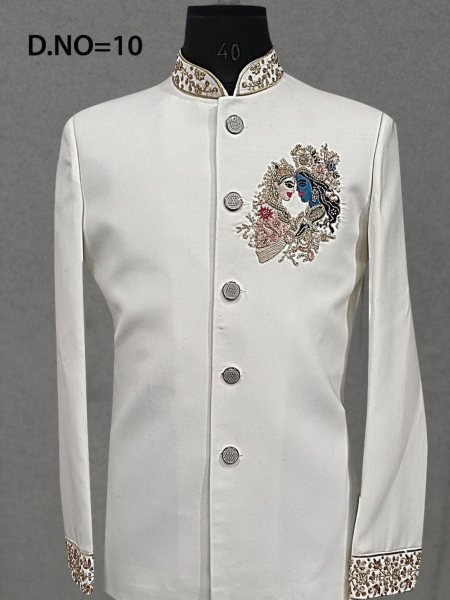 Affordable White Jodhpuri Suit with Pant for Men Wedding Wear Collection Mens Wear