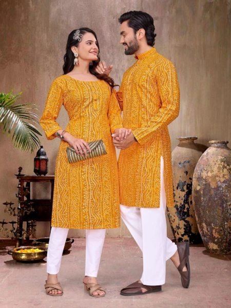 Affordable Yellow Couple Combo Set for Resellers and Boutiques Mens Wear