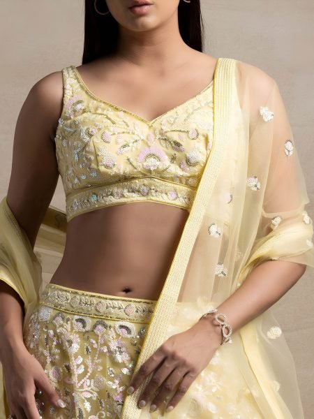 Affordable Yellow Traditional Ethnic Lehenga with Modern Designer Styling Bridal Lehenga Choli