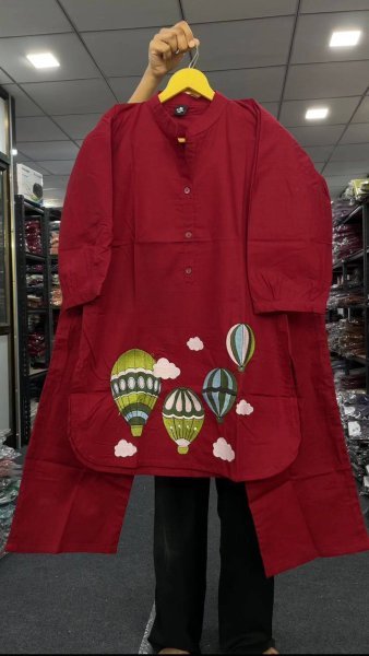 Airy Maroon Heavy Dabbu Cotton Palazzo Set For Daily Comfort  CO ORD Sets