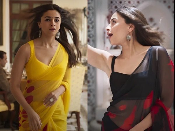 Alia Bhatt Black Saree Rocky and Rani Movie Saree Georgette Sarees Wholesale