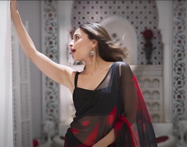 Alia Bhatt Black Saree Rocky and Rani Movie Saree Georgette Sarees Wholesale