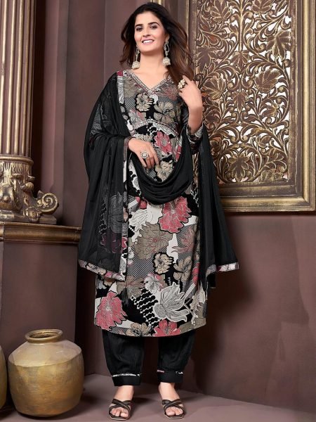 Alia cut silhouette with V-neckline and intricate handwork on the neckline  Straight Cut Long Kurtis