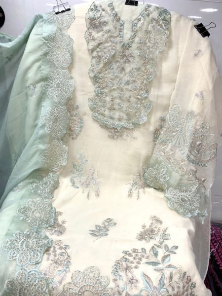 Alif Fashion A 204 Georgette Embroidery Khatli Work Suit Set with Dupatta for Exporters at Wholesale Rate Embroidery Suits Wholesale