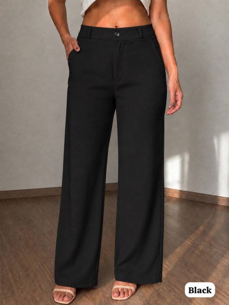 Alluring Black High Waist Stretchable Palazzo Pants for Work and Casual Wear Bottom Wear