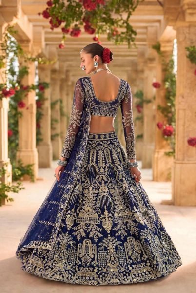 Alluring Blue Designer Butterfly Net Lehenga Choli with Canvas Patta and Sequin Work Designer Lehenga Choli