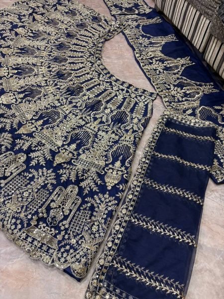 Alluring Blue Designer Butterfly Net Lehenga Choli with Canvas Patta and Sequin Work Designer Lehenga Choli