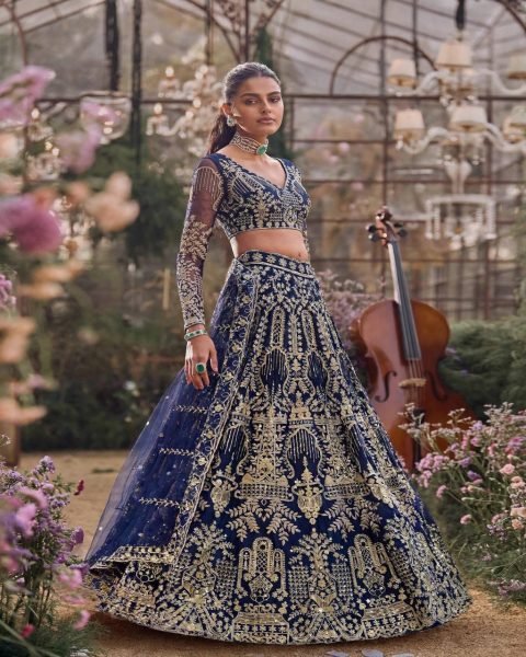 Alluring Blue Designer Butterfly Net Lehenga Choli with Canvas Patta and Sequin Work Designer Lehenga Choli