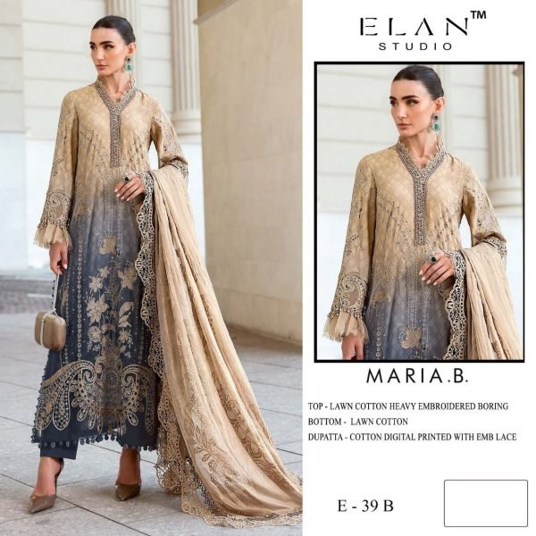 Alluring Blue Lawn Cotton Salwar Suit with Pearl Embroidery and Lace Dupatta Pakistani Suits Wholesale