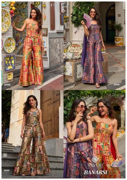 Alluring Brown Banarasi Viscose Jacquard Silk Kurti Palazzo Dupatta Set For Party Designer Plazzo Salwar Suits Wholesale