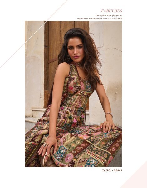 Alluring Brown Banarasi Viscose Jacquard Silk Kurti Palazzo Dupatta Set For Party Designer Plazzo Salwar Suits Wholesale