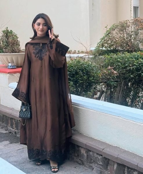 Alluring Brown Satin Mul Chanderi Kaftan Set with Plazzo and Dupatta for Women Ready To Wear Collection