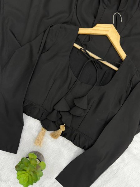 Alluring French Crepe Embroidered Gown with Organza Lace Dupatta   Stitched Pant for Party Wear Plus Size Kurti / Gown