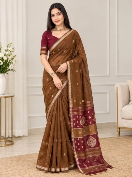 Alluring Mahendi Green Designer Maheshwari Cotton Saree with Zari Jacquard Weaving Sarees 