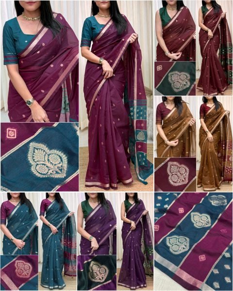 Alluring Mahendi Green Designer Maheshwari Cotton Saree with Zari Jacquard Weaving Printed Cotton Sarees Wholesale