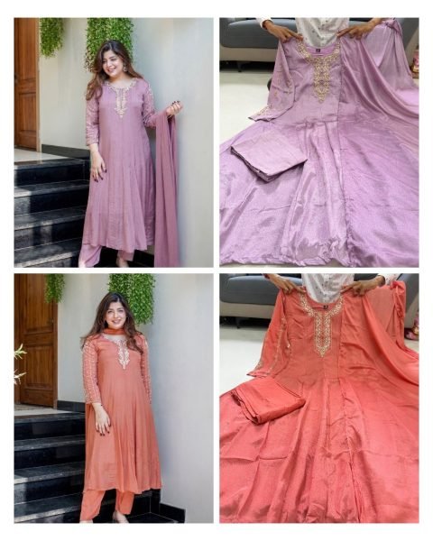 Alluring Purple Glass Tissue Anarakli Kurti Set With Dupatta For Wholesale Supplier  Anarkali Kurtis 