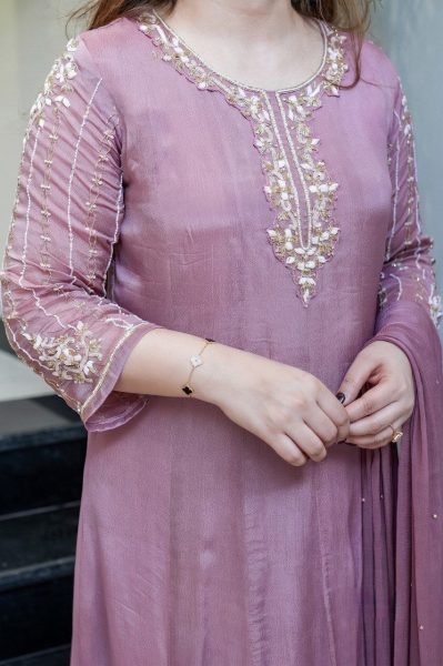 Alluring Purple Glass Tissue Anarakli Kurti Set With Dupatta For Wholesale Supplier  Anarkali Kurtis 