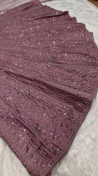 Alluring Purple Heavy Work Lehenga with Thread and Sequins for Wedding Collection Bollywood Lehenga Choli